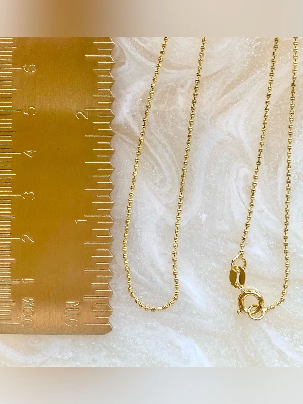 Gold Beaded Chain Necklace